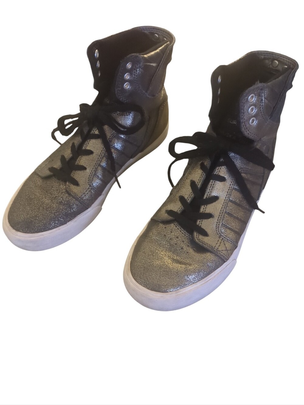 Supra Metallic Muska 001 Charcoal High-Top Sneakers Size 5 Kids